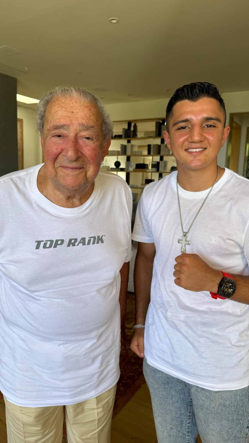 Julius Ballo with Hall of Fame promoter Bob Arum of Top Rank