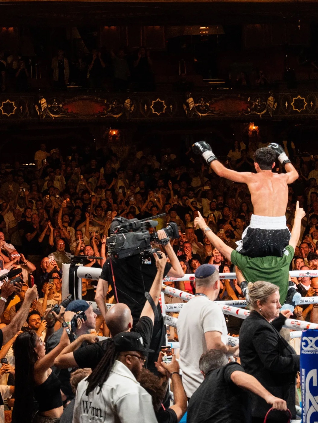 Julius Ballo lifted on his team&rsquo;s shoulders after the Detroit win