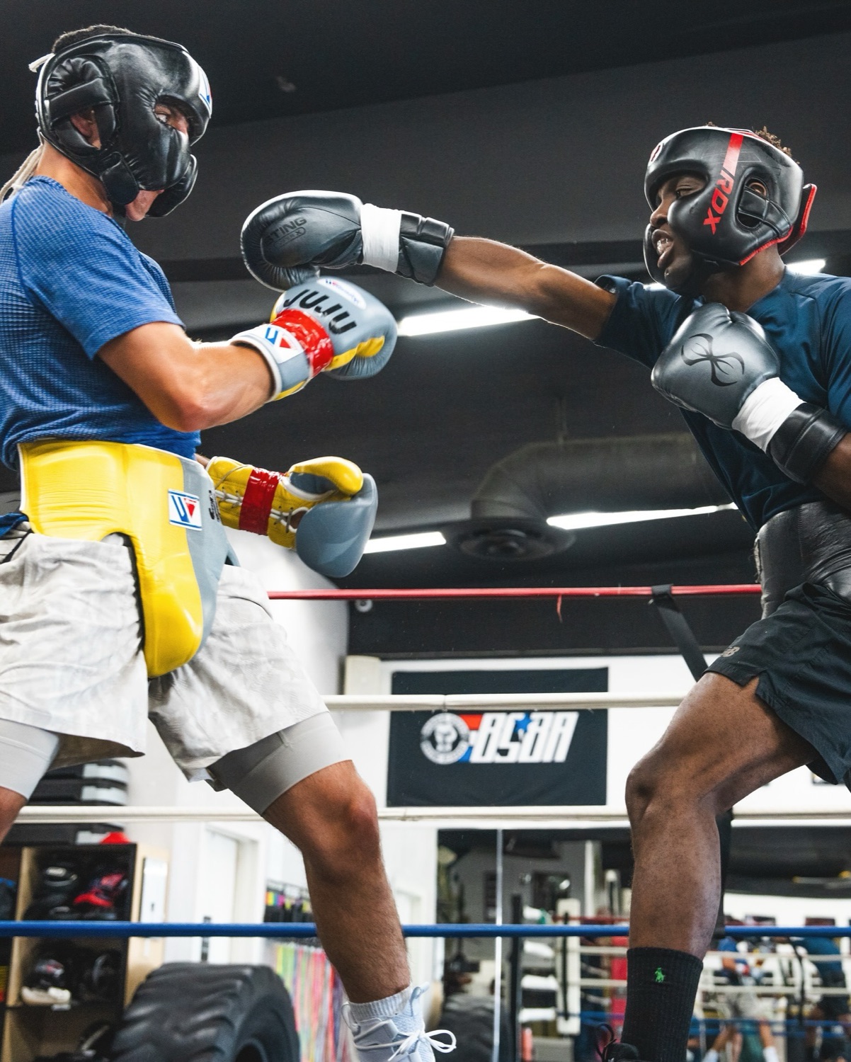 Julius Ballo trading punches in a sparring session