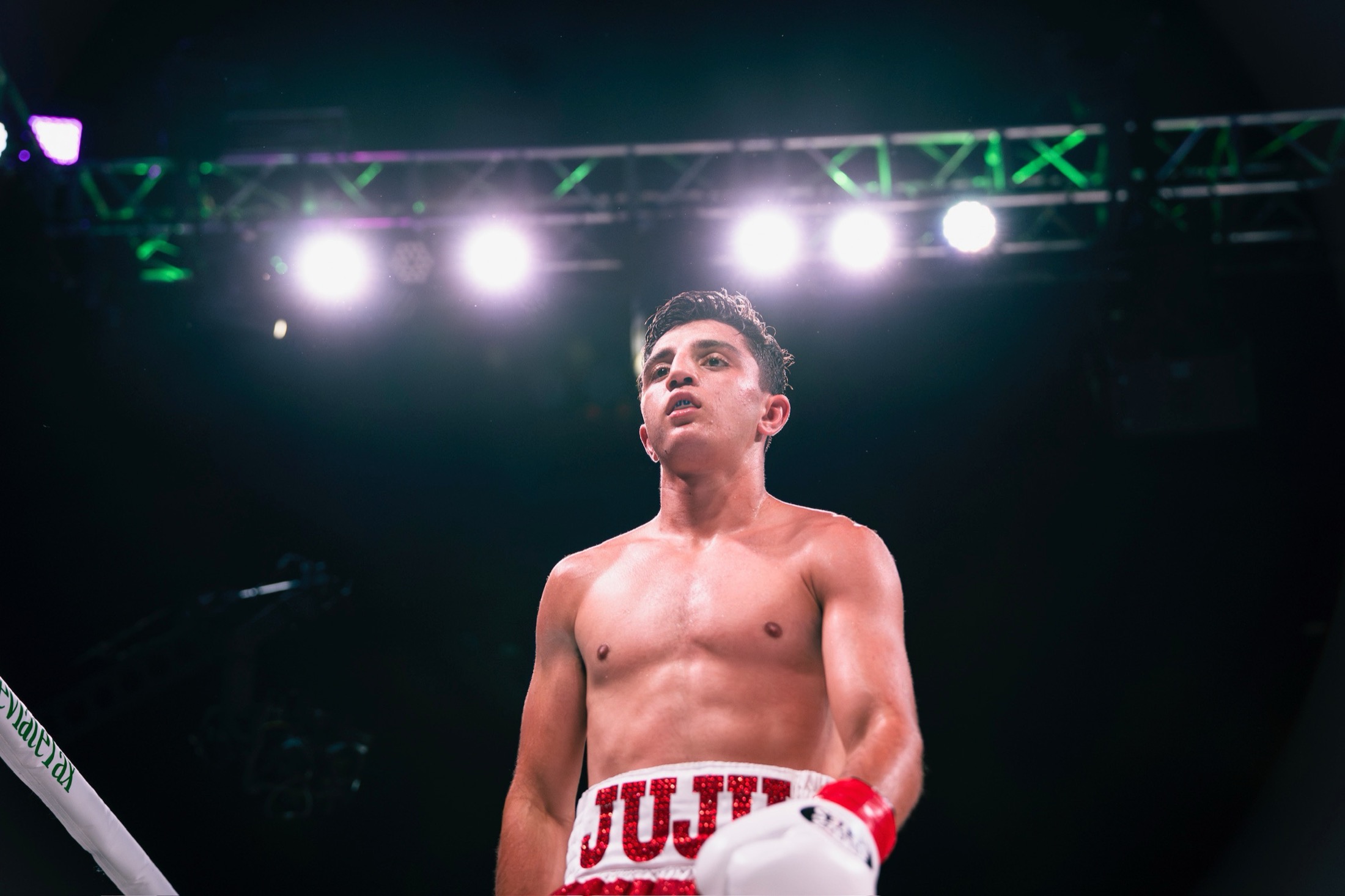 Julius Ballo in the ring under the lights