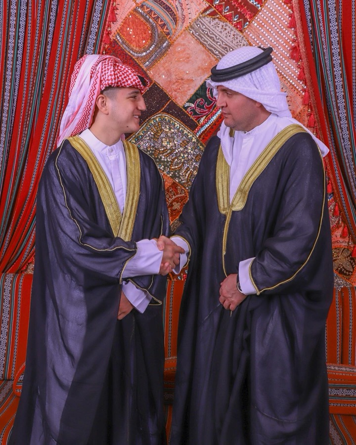 Julius Ballo in traditional dress in Dubai