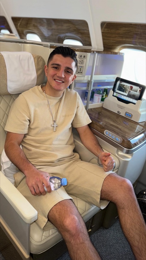 Julius Ballo travelling to a fight